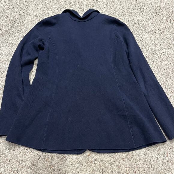 Lauren Ralph Lauren Sweater Blazer Sz N Navy Blue Cotton Old Money Preppy - Picture 4 of 5